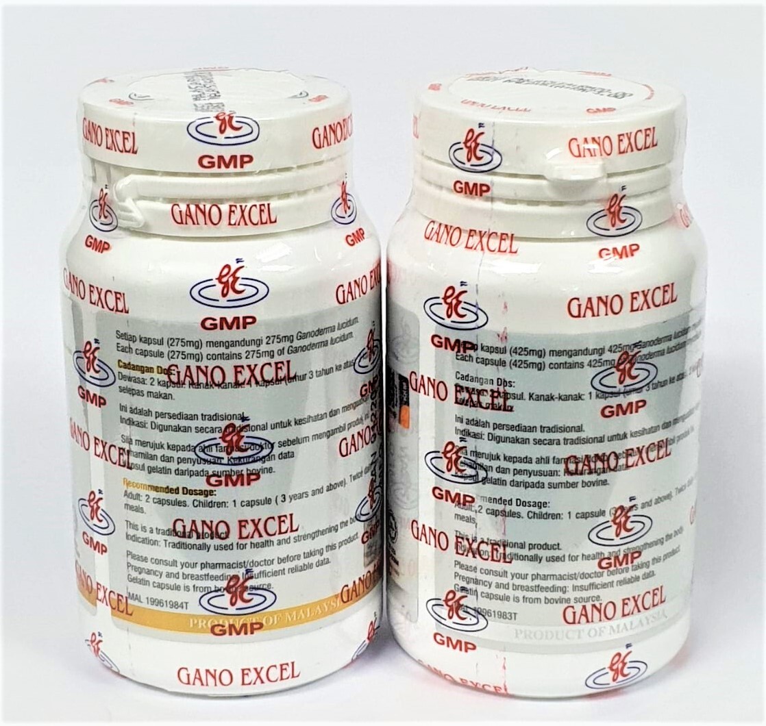 1 Bottle Gano Excel Excellium 90 + 1 Bottle Ganoderma Lucidum 90 Capsules USA
