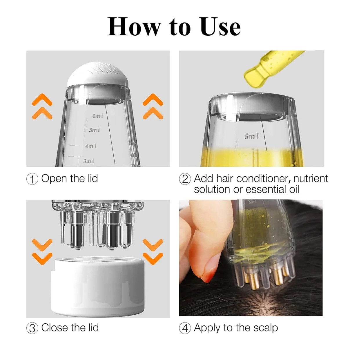 Mini Portable Scalp Applicator Liquid Comb Hair Roots Massage Medicine Comb Hair