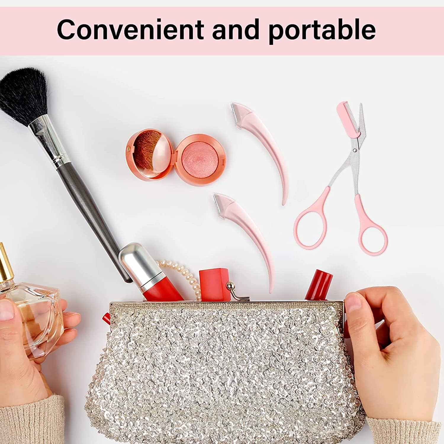 Eyebrow Trimmer Grooming Scissors Eyelash Thinning Shears Brow Shaping Tool Set