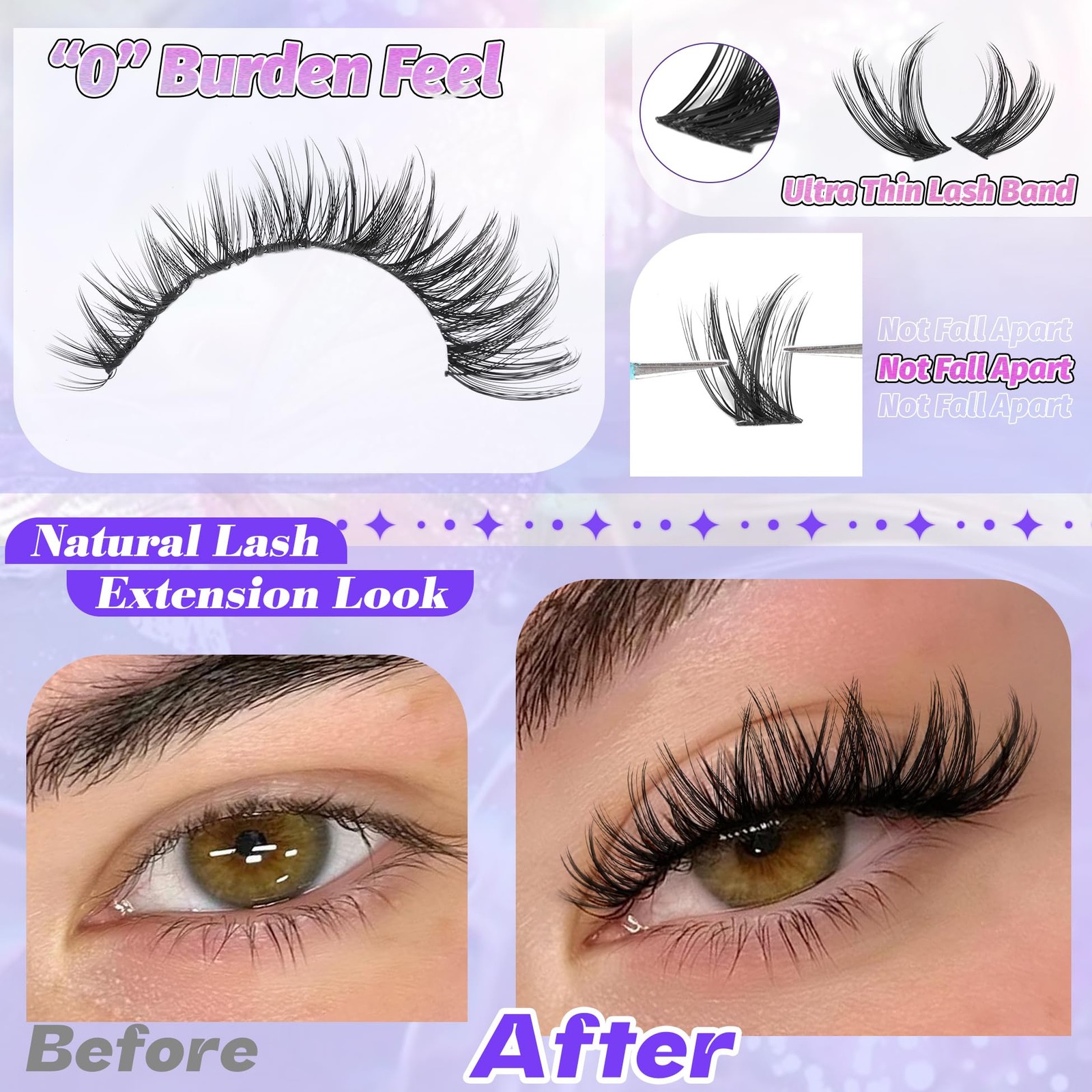 Lash Clusters Wispy Eyelash Extensions 168pcs Volume Individual Lashes 10-18m…