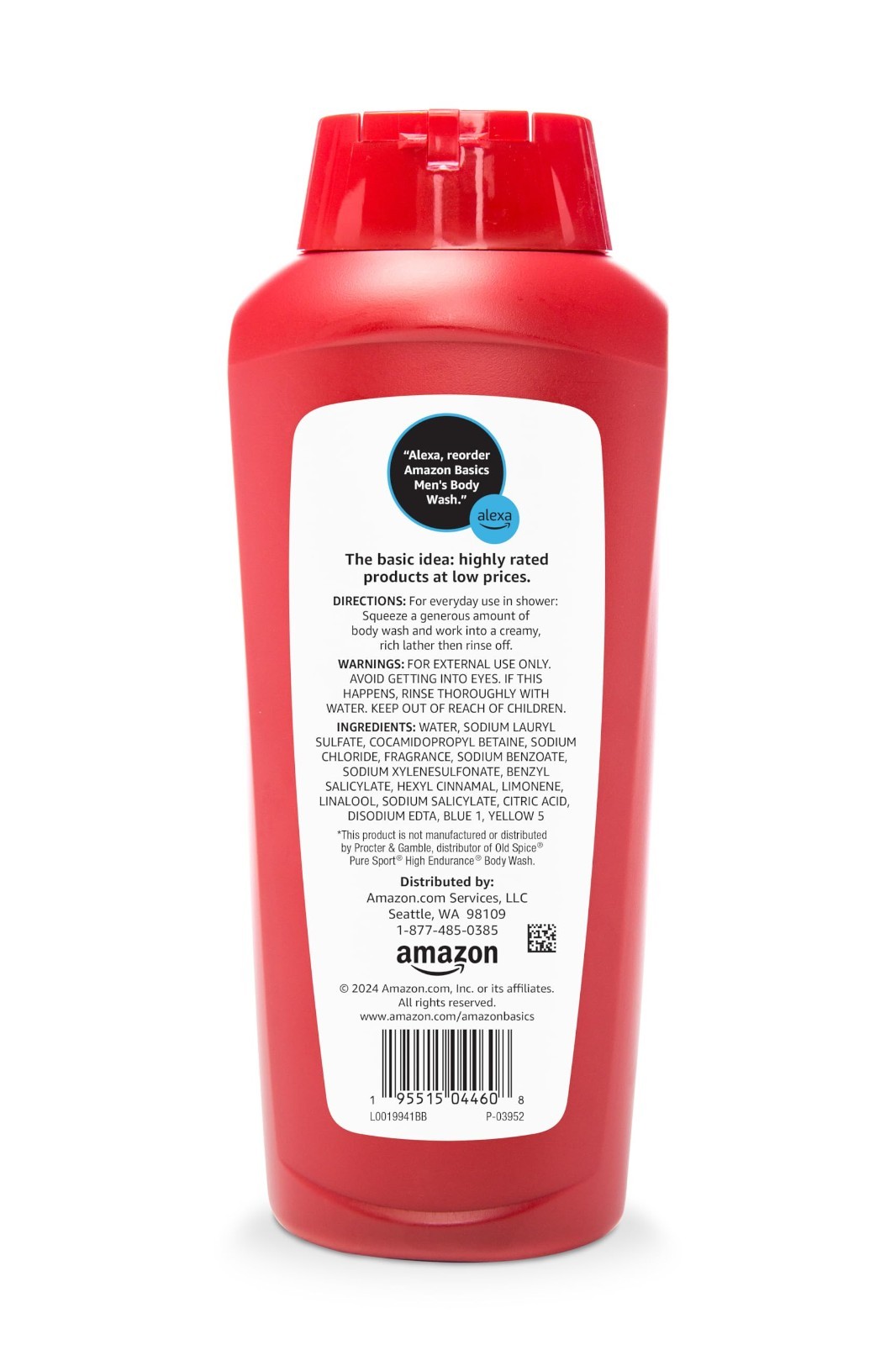 Basics Mens Soap Body Wash, Sport Scent, 18 Fluid Ounce, Pack of 1