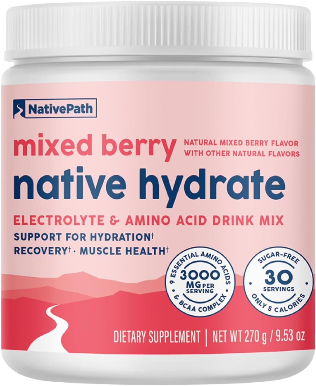 Nativepath Hydrate, Zero Sugar, Electrolytes Powder Bcaas 30 Servings EXP:09/27