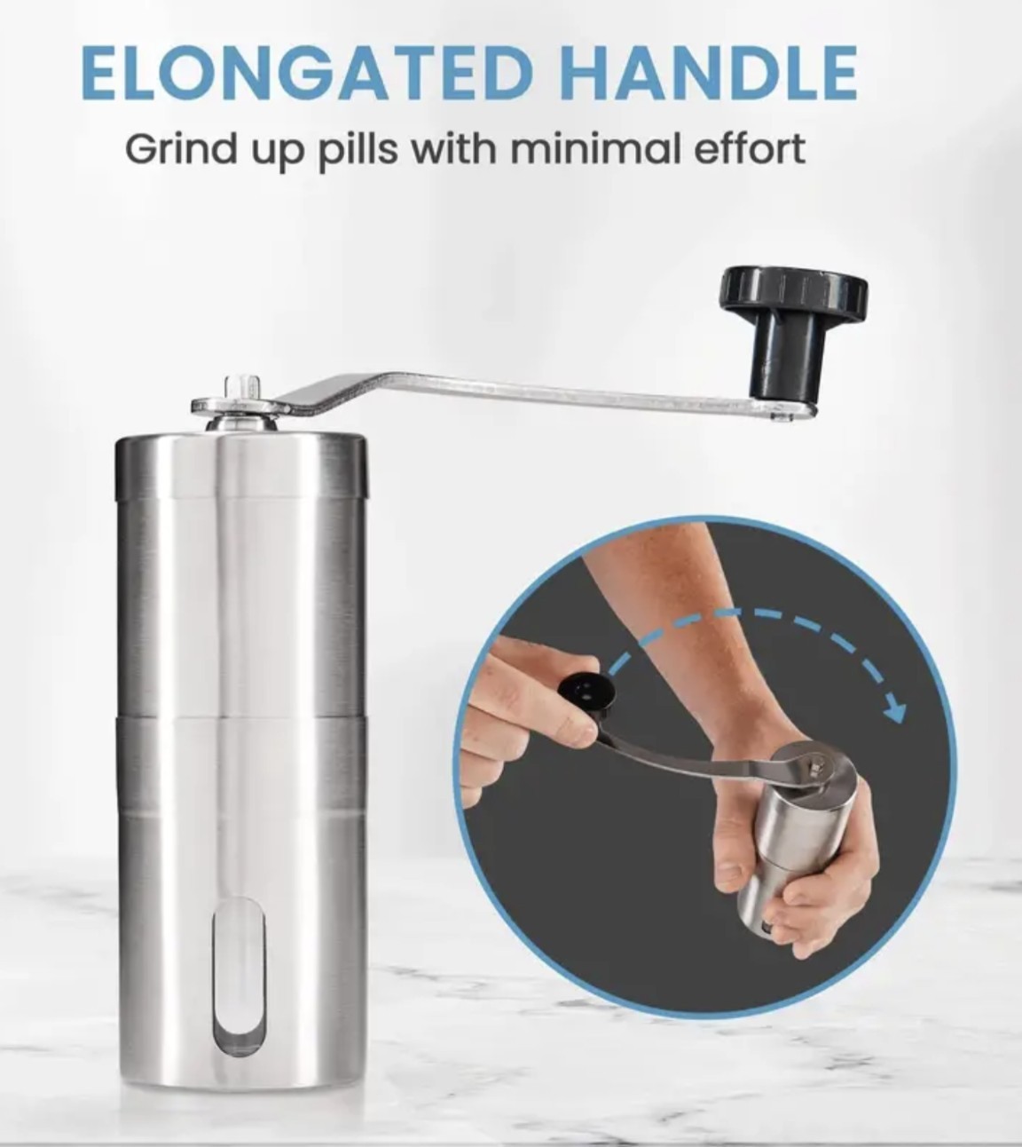 Pill Grinder Stainless Steel Pill & Tablet Crusher / Mill – Compact – Travel