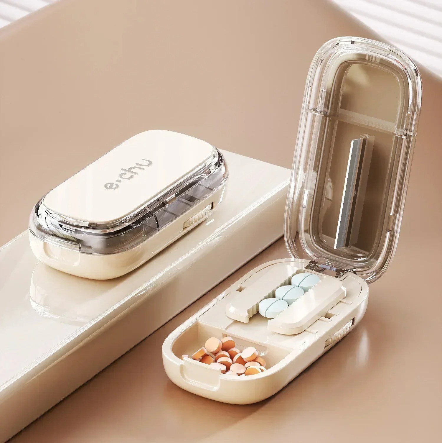 Pill Cutter Tablet Splitter Adjustable for Small & Large Pills Fast Easy Cut USA
