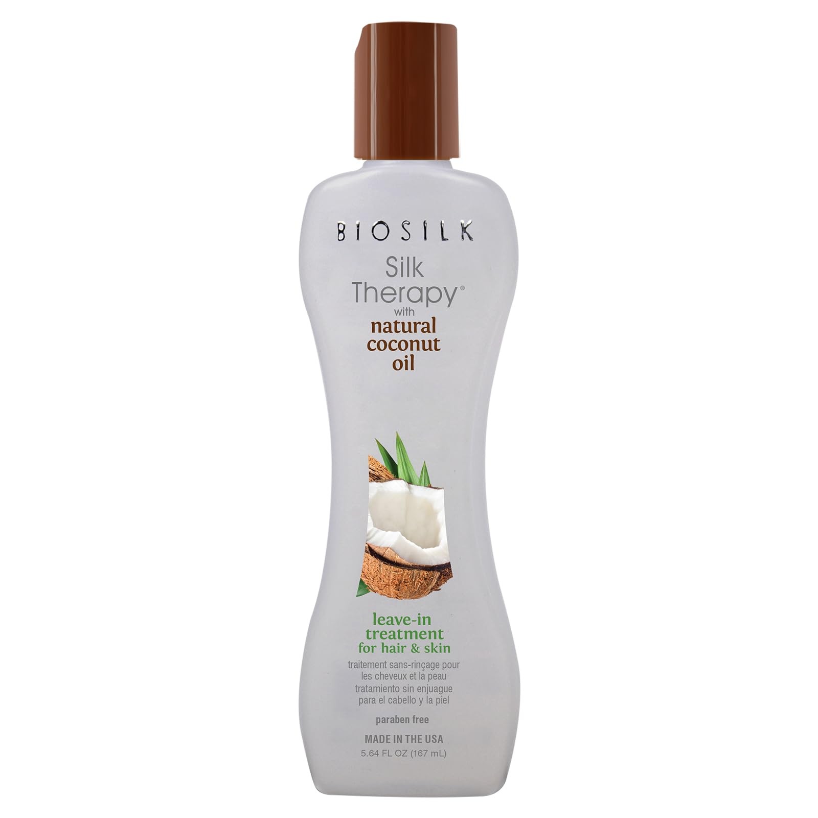 BioSilk Silk Therapy with Natural Coconut 5.6 Fl Oz (Pack of 1), WHITE,BROWN