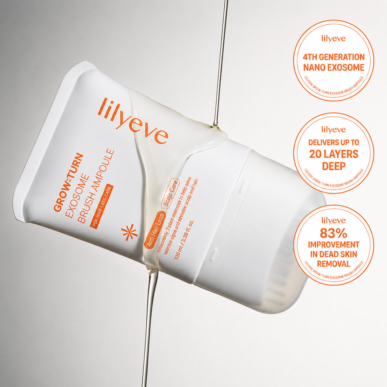 Lilyeve Grow Turn Ampoule Hair & Scalp Care 100ml x2 Set Exosome Brush Ampoule