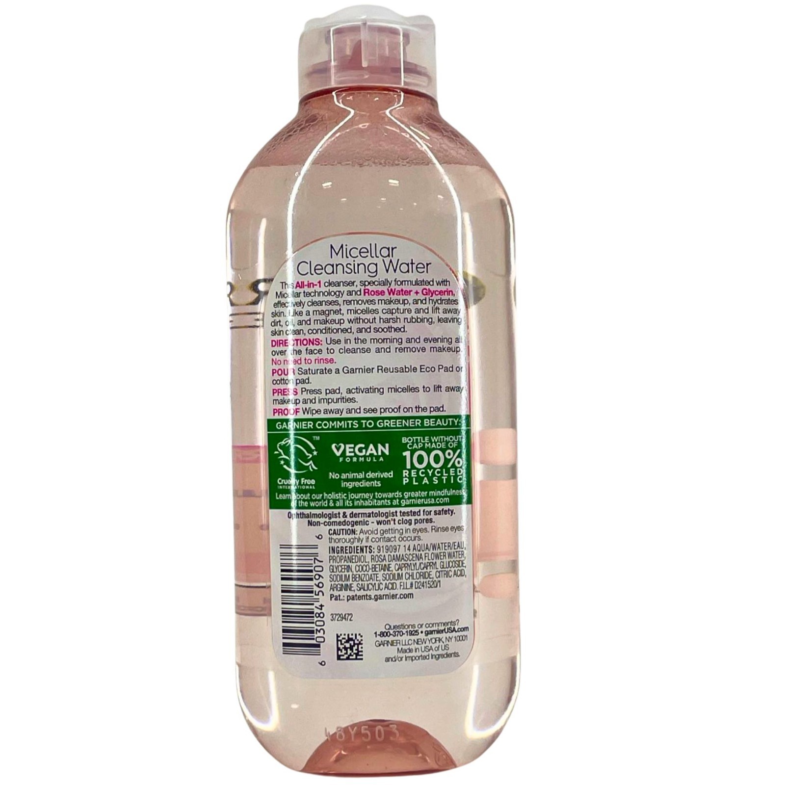 Garnier SkinActive Micellar Cleansing Water Rose Water Glycerin 13.5oz 3 Pack