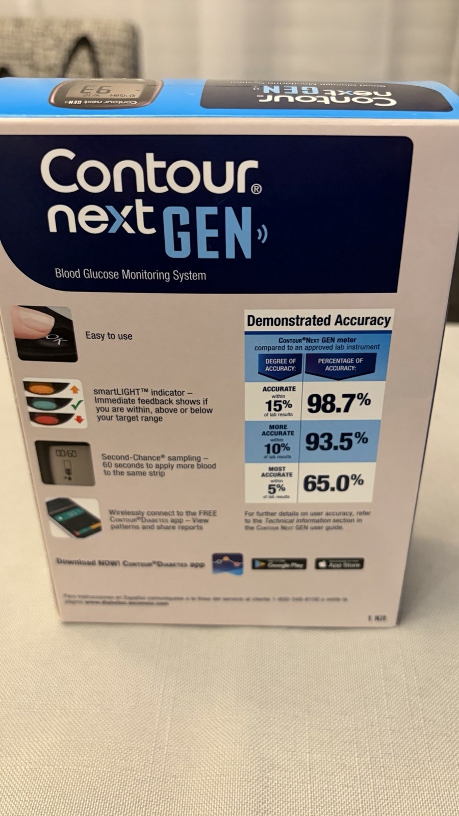 Contour Next Gen Glucose Monitor Meter Wireless/Bluetooth Smartphone Compatible
