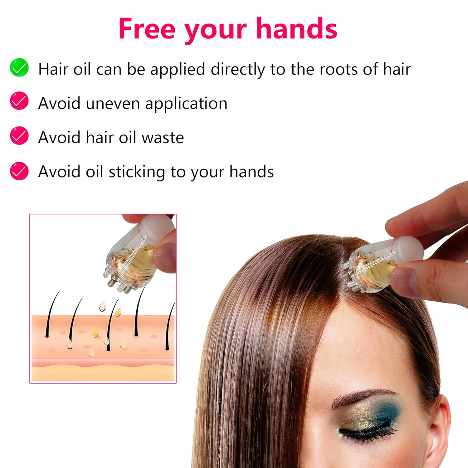 Mini Portable Scalp Applicator Liquid Comb Hair Roots Massage Medicine Comb Hair