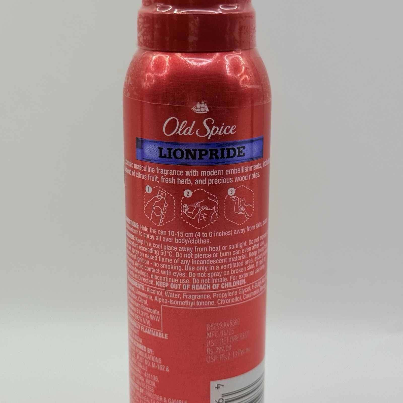 Old Spice LionPride Deodorant Body Spray 4.70 oz 0% Gas 24 Hour Freshness New X2