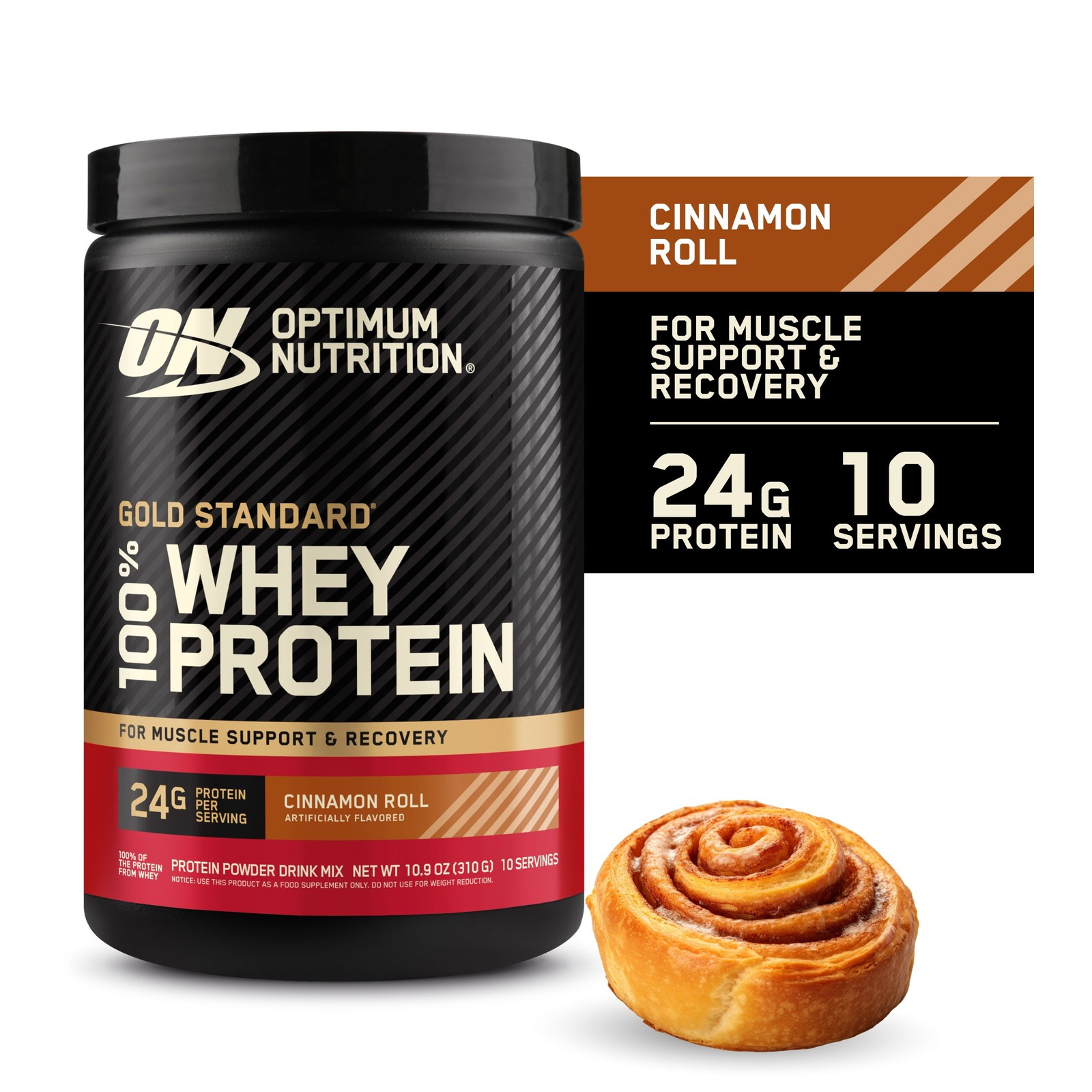 Gold Standard 100% Whey Protein Powder, Cinnamon Roll, 10 Servings