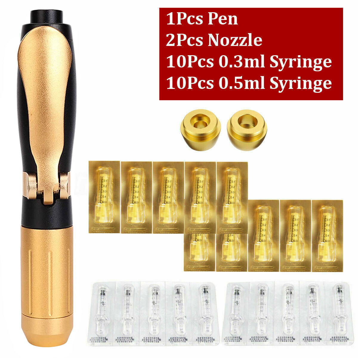 2 in 1 Stretch Marks Removal Pen Two Head with Disposable 0.3ml & 0.5ml Tubes