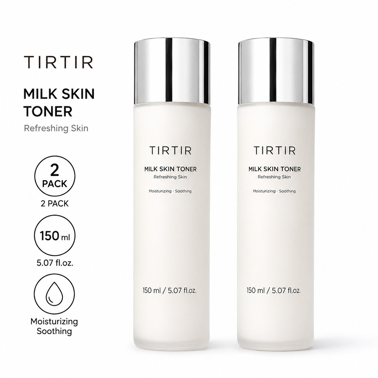 TIRTIR Milk Skin Toner 150ml(5.07oz) x2 Set Korean Hydrating Toner