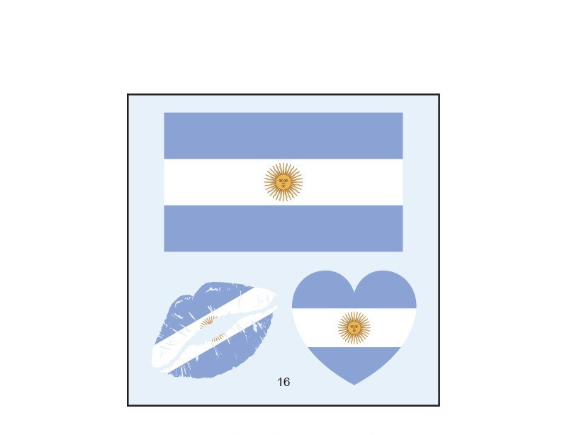 Waterproof National Flag Face Tattoo Stickers 10pc Sweat Resistant Sports Decals