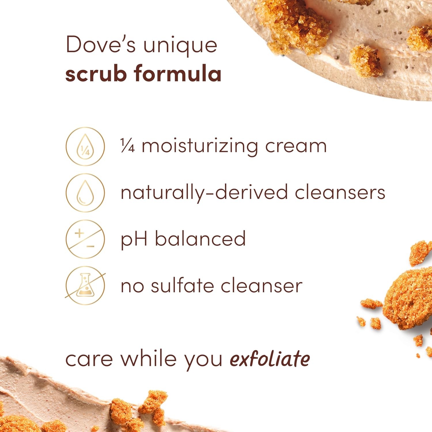 Dove Brown Sugar Coconut Butter Body Scrub 15oz Exfoliating