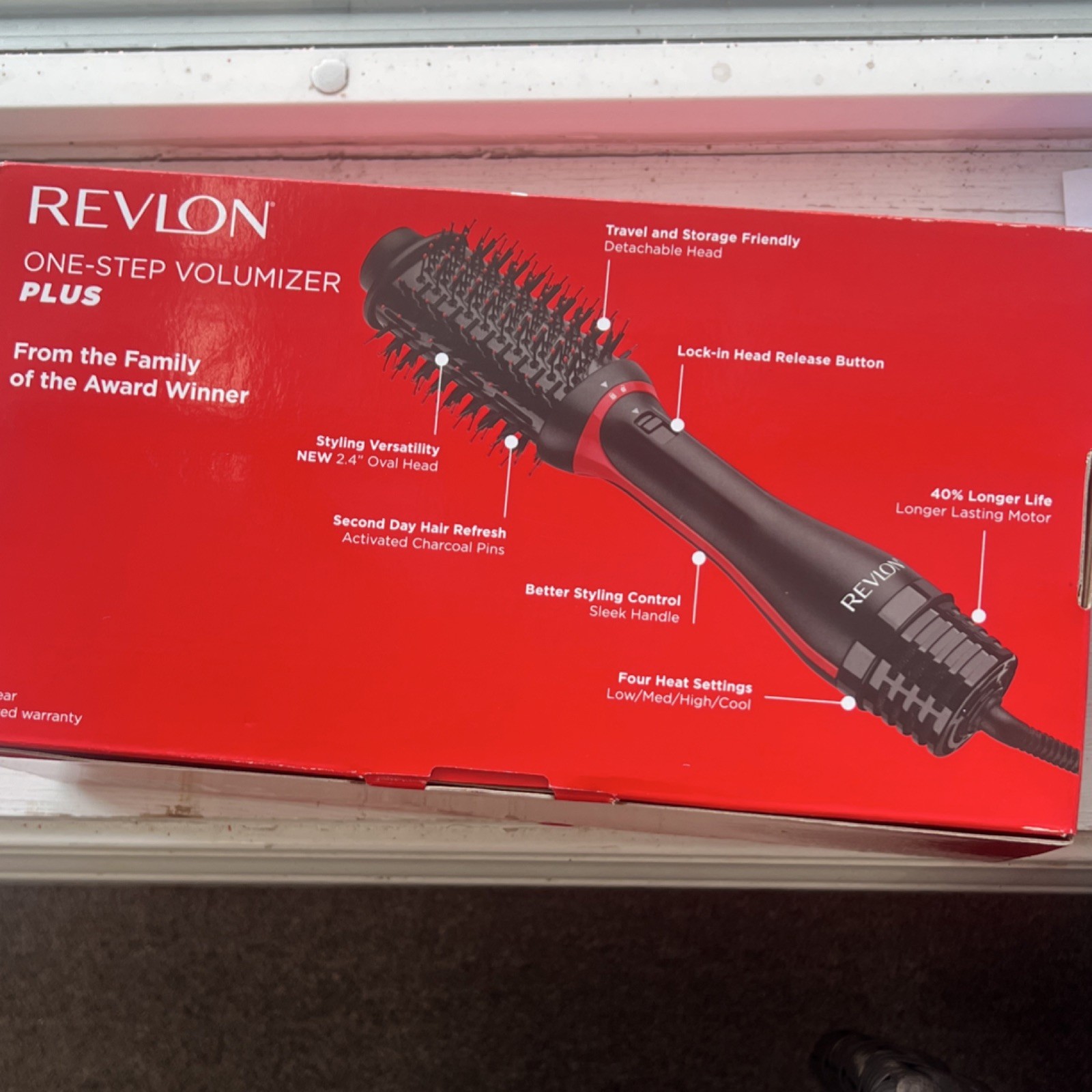 Revlon One-Step Volumizer PLUS Brush Dryer 2.4in Black Detachable Head 4 Heat