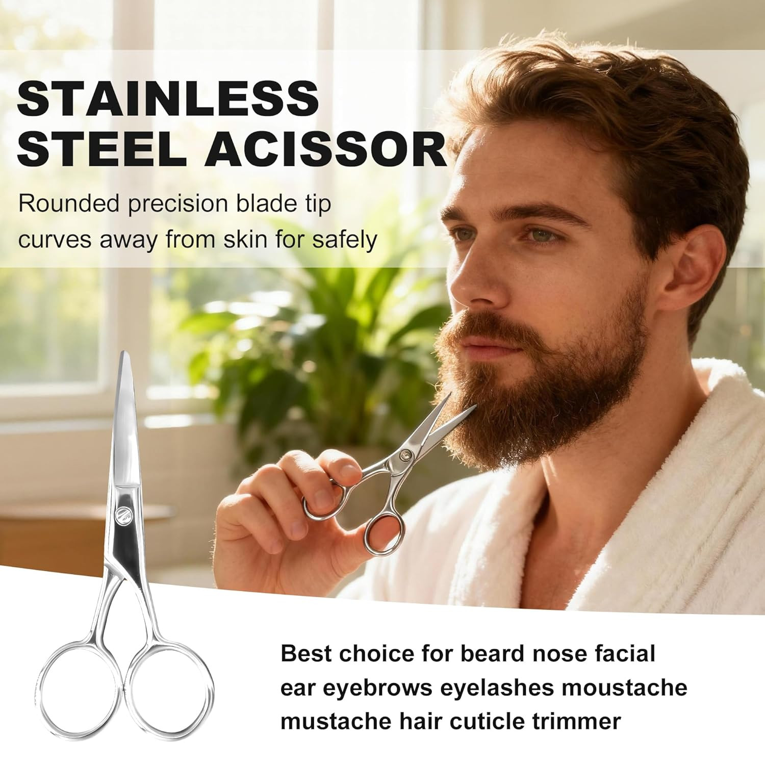 Beard Kit Beard Grooming Kit W/Beard Oil Balm Brush Comb Scissor E-Book Christma