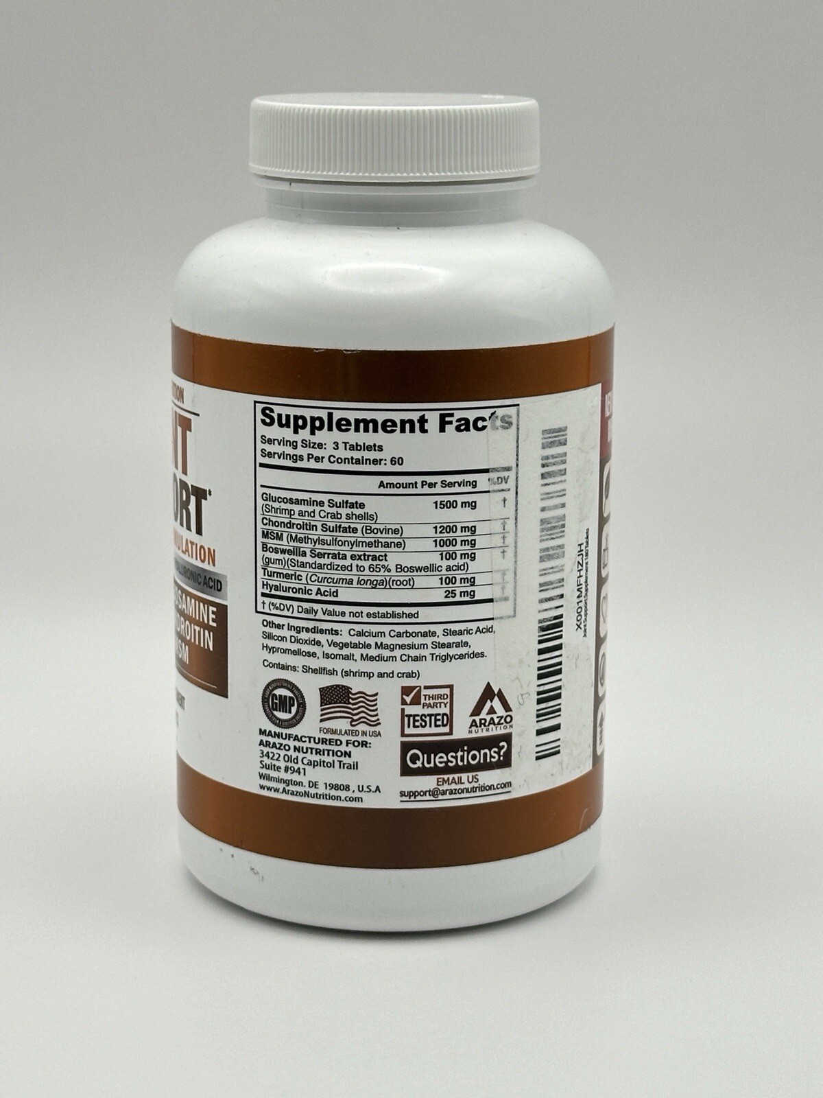 ARAZO NUTRITION JOINT SUPPORT 180 Tabs Exp 6/2026