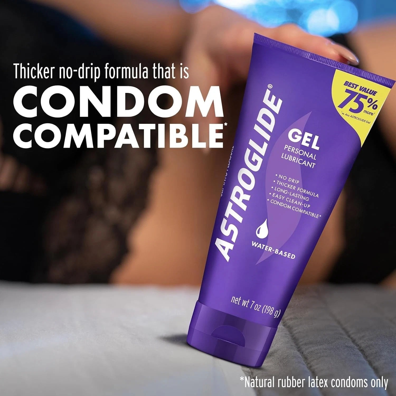 Astroglide Water Based Personal Lubricant Gel 7oz Long Lasting Toy Safe