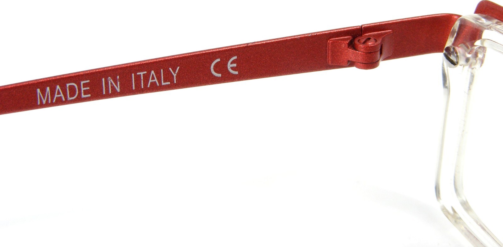 Unknown 1006-05 Red / Clear Full Rim Eyeglasses Glasses Frame 51-18-135 Italy