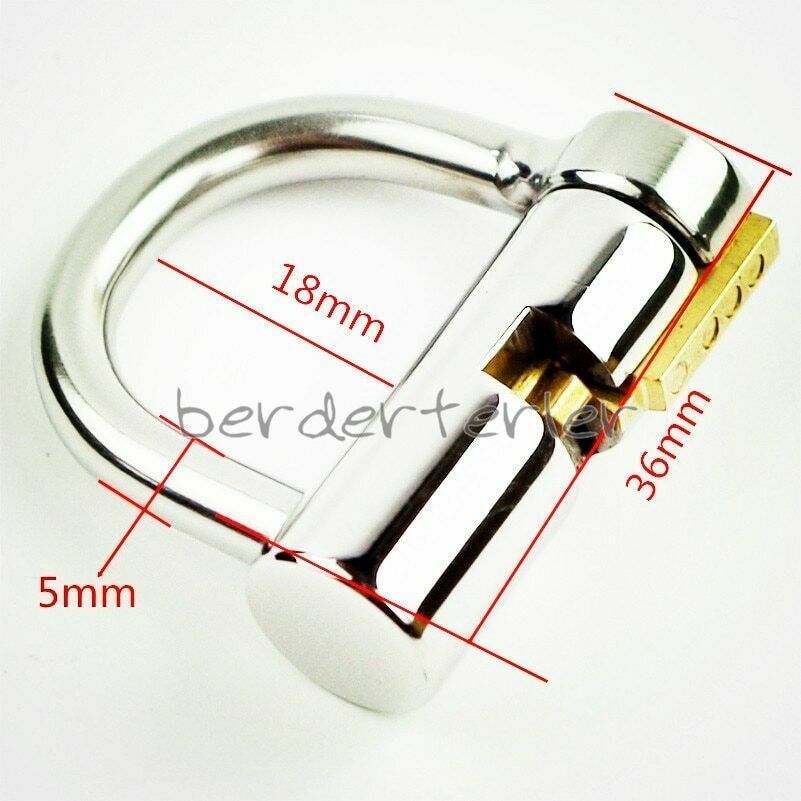 5MM/3MM PA LOCKED CHASTITY PIERCING Titanium D-Ring PA Lock STAINLESS STEEL