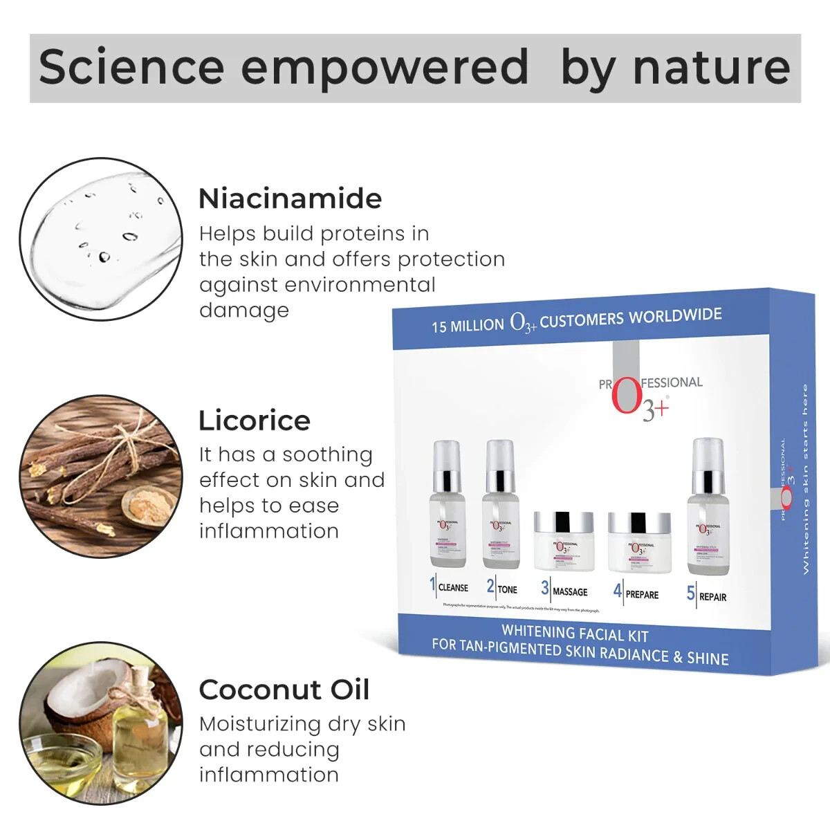 O3+ Whitening Facial Kit for Tan-Pigmented Skin 150g Brightening&Lightening Skin