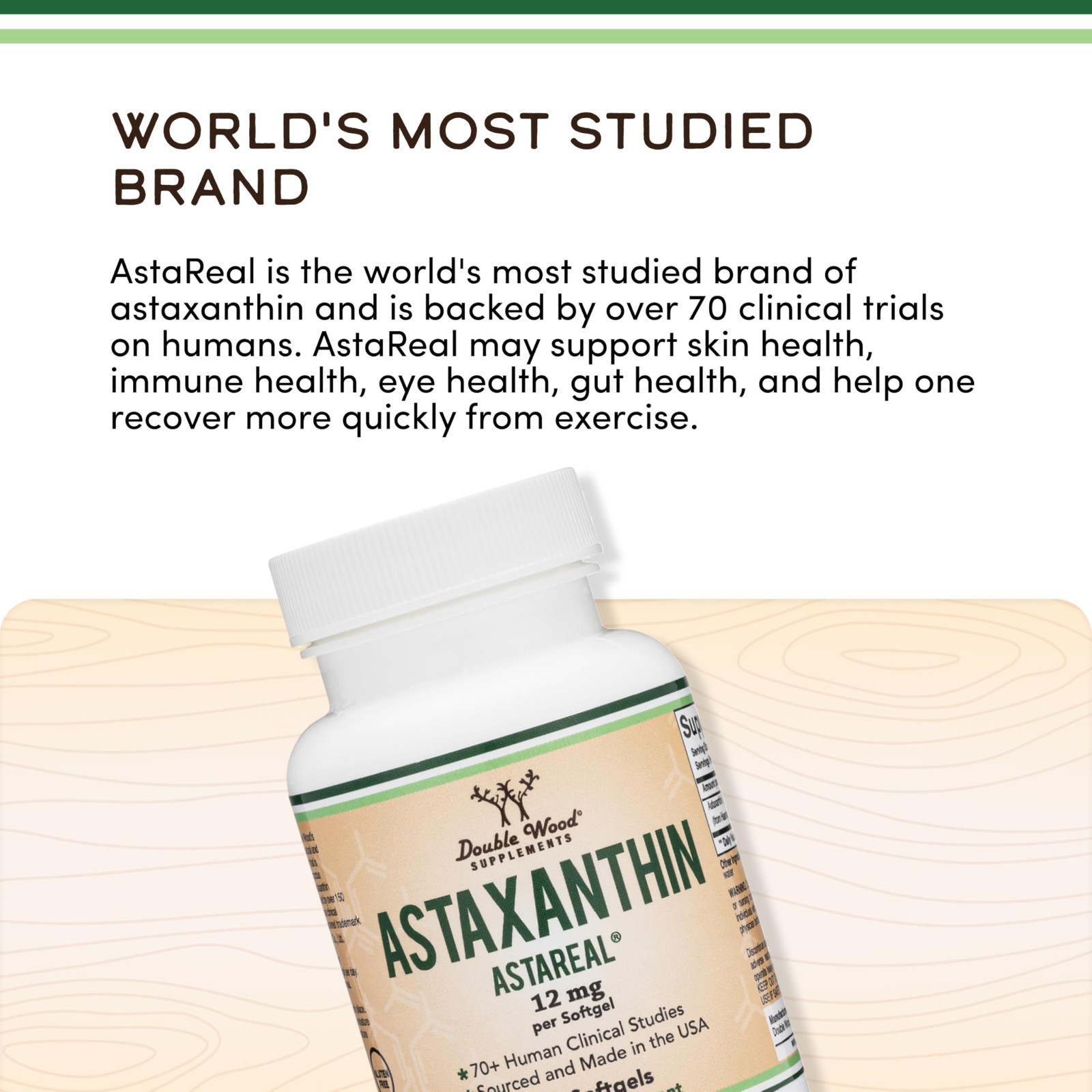 Triple Strength Astaxanthin 12mg – Patented Formula, 70+ Clinical Trials, USA Ma