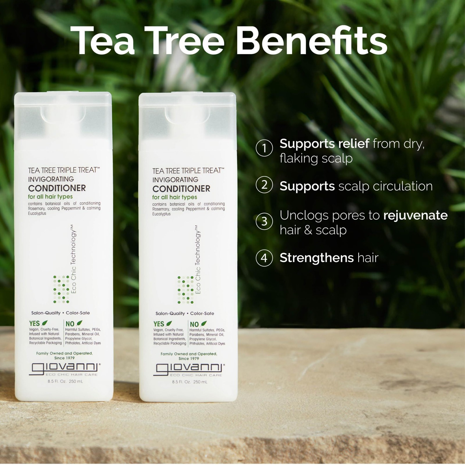 GIOVANNI Tea Tree Triple Treat Invigorating Conditioner – Cooling Peppermint, Eu
