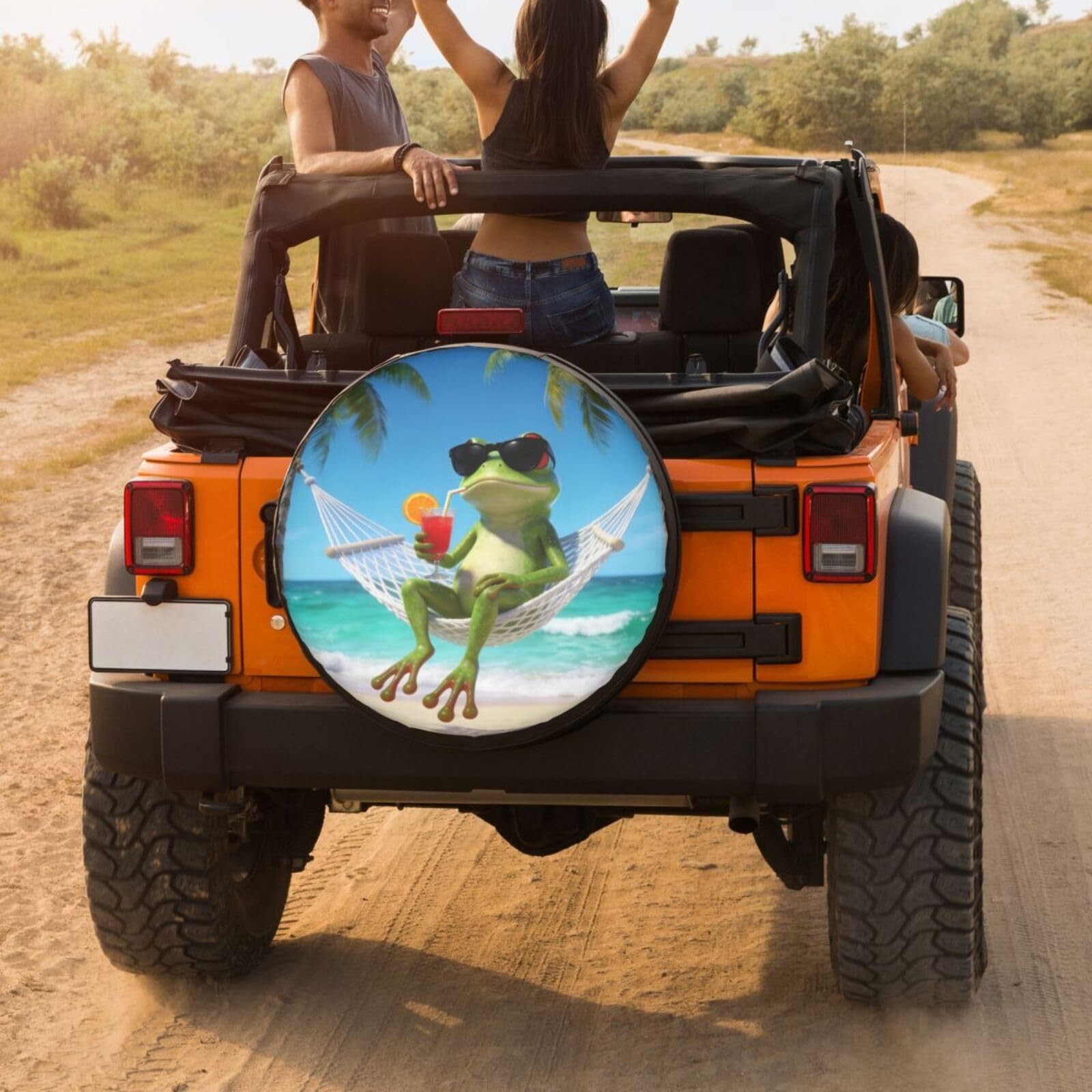 Summer Green Frog Spare Tire Cover Dust-Proof Wheel Tire Cover Fit Trailer, R…