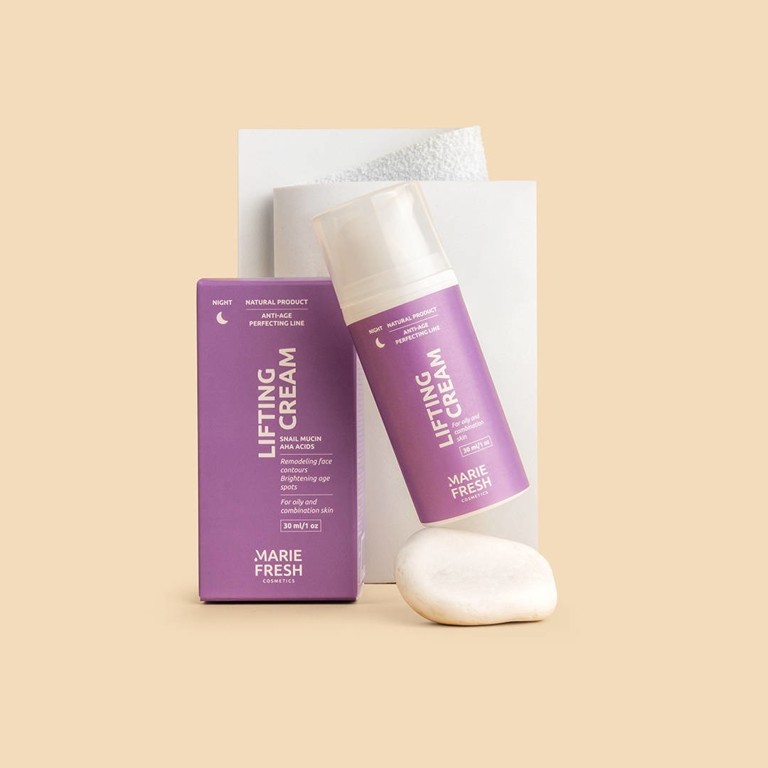 Marie Fresh Day Night Cream Set Oily Skin Snail Mucin AHA Anti-Aging Skincare