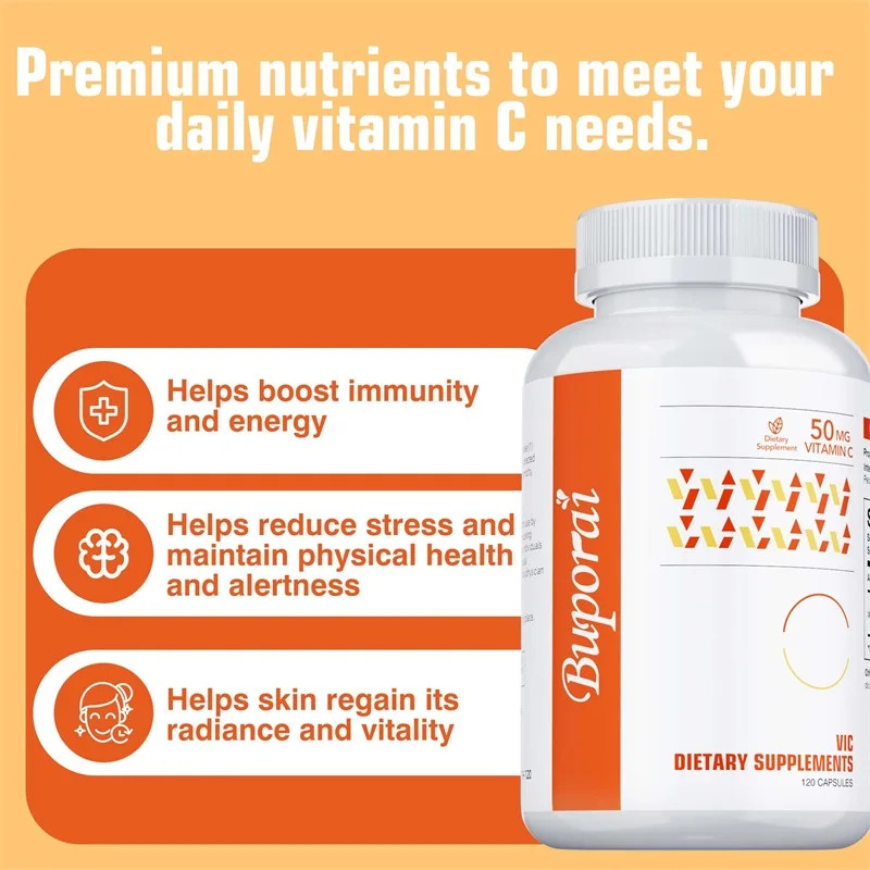 Vitamin C 120pcs, Skin Nutrition, Antioxidant, Promotes Collagen Production