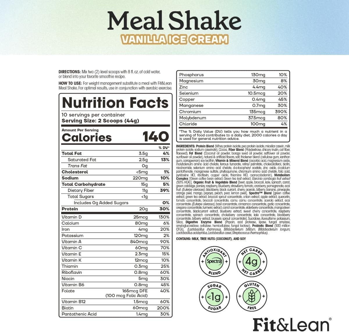 Delicious Vanilla Meal Replacement Drink – 26 Vitamins & 1 Pound of Nutrition