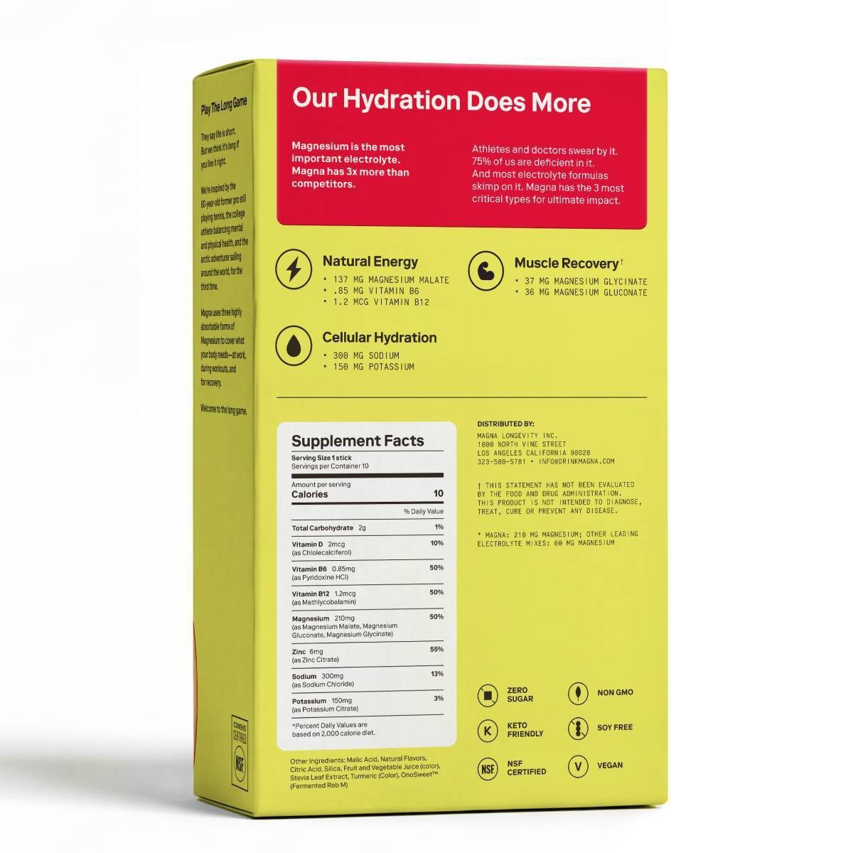 Magna Hydration Electrolyte Mix Stick Pack Dietary Powder – Apple Juice – 10ct