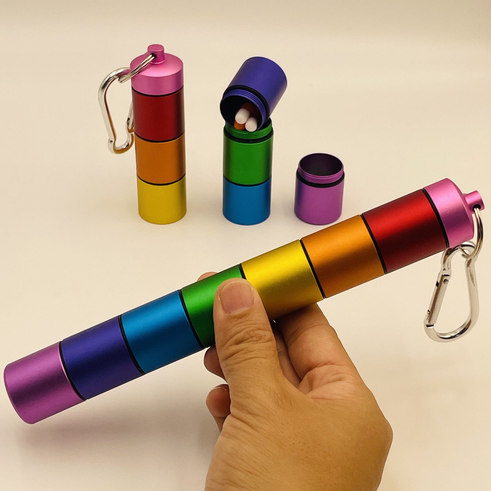 7 days Pill Box Metal Medicine Bottle Drug Holder Pill Container Case Keychain
