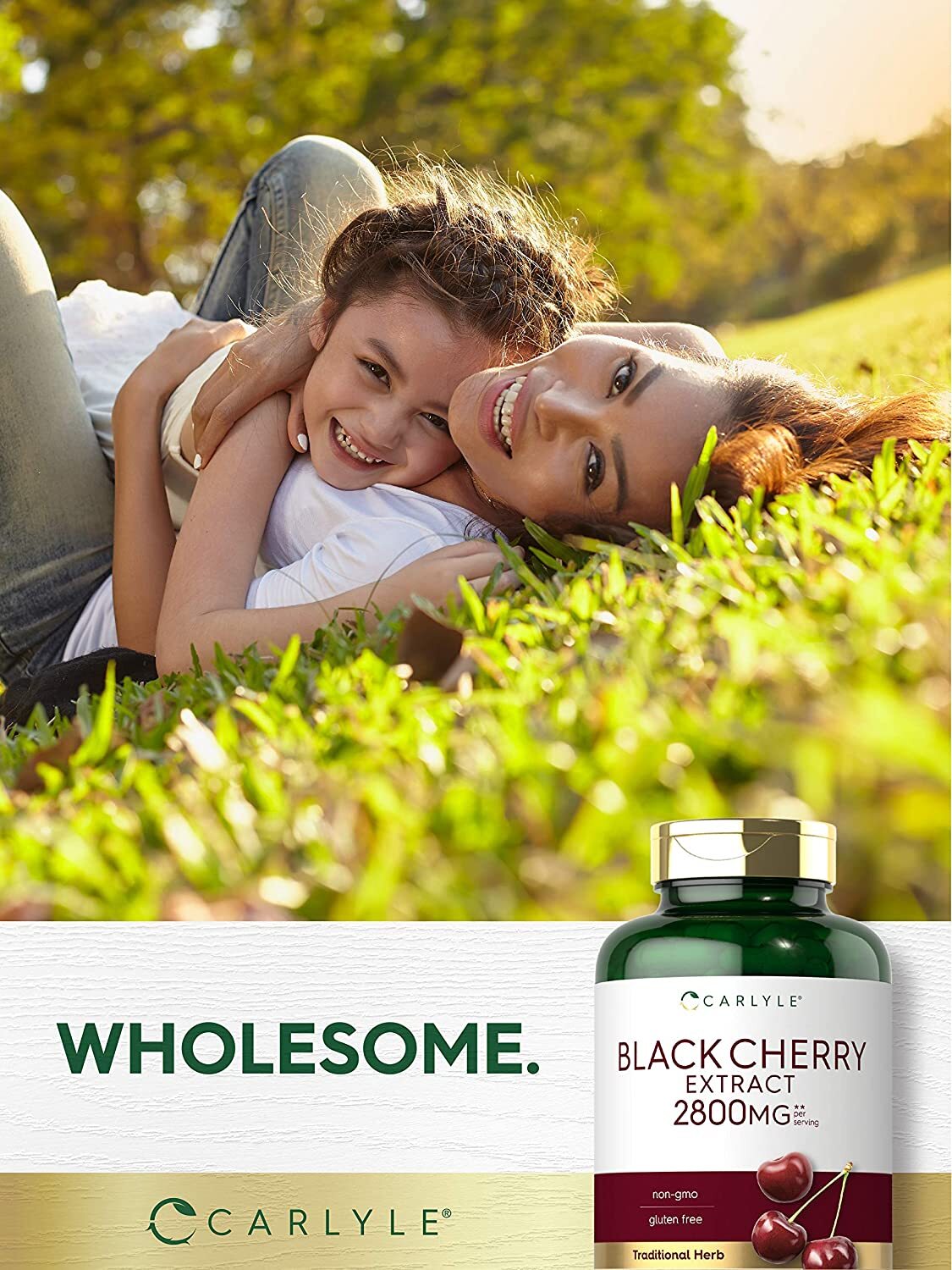 Black Cherry Capsules 2800mg | 240 Count | Non-GMO, Gluten Free | By Carlyle