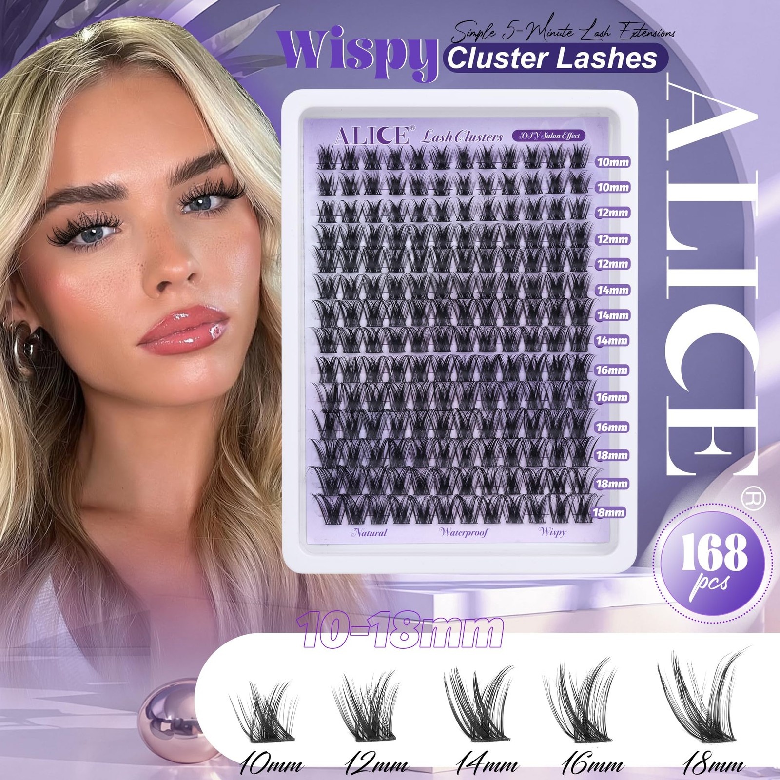 Lash Clusters Wispy Eyelash Extensions 168pcs Volume Individual Lashes 10-18m…