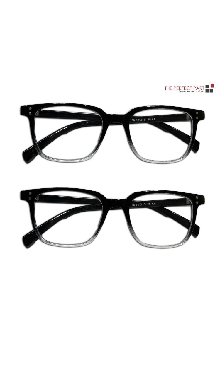 Rectangle Blue Light Blocking Glasses Clear Lenses Black Plastic 52-15-139