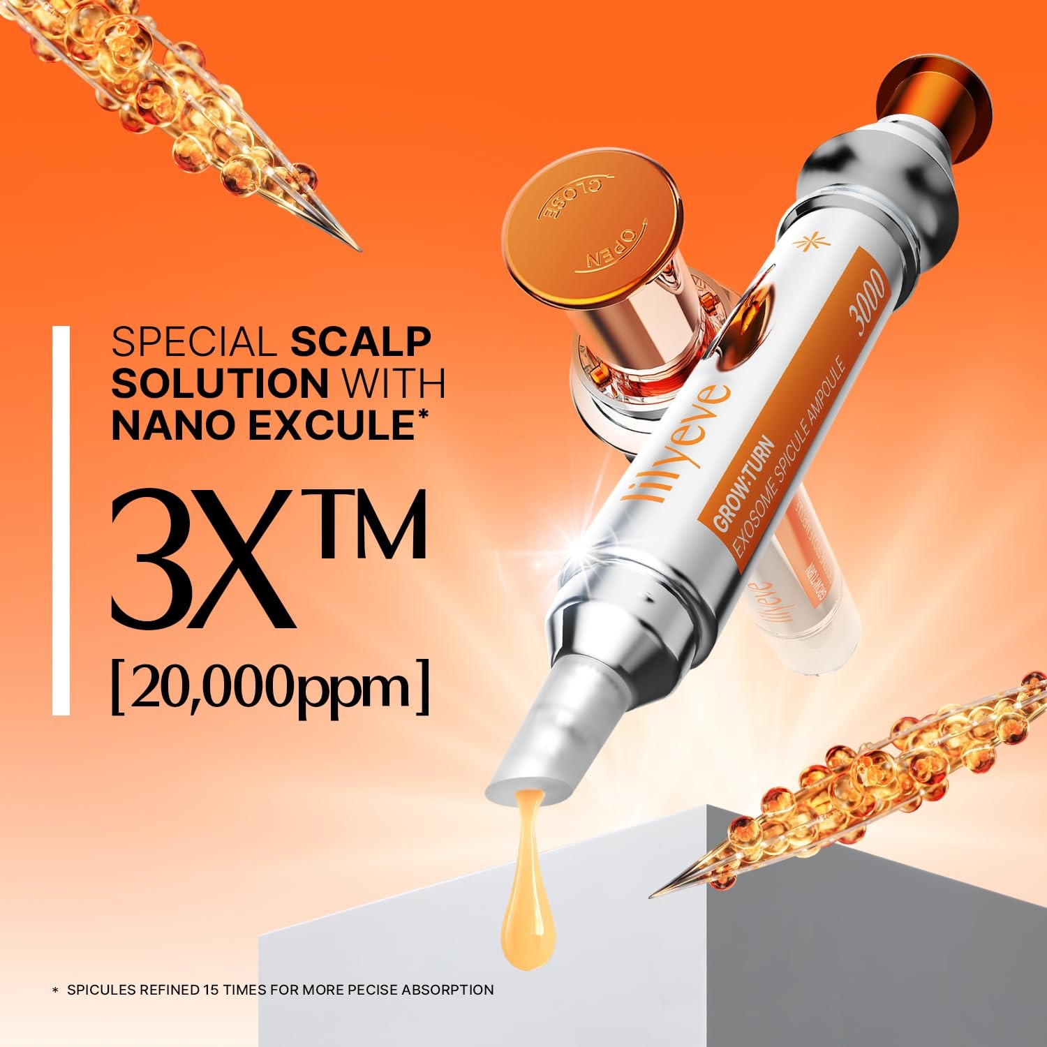 Lilyeve Growturn Exosome Spicule Ampoule 3000 Focused Hair Loss Scalp Solution