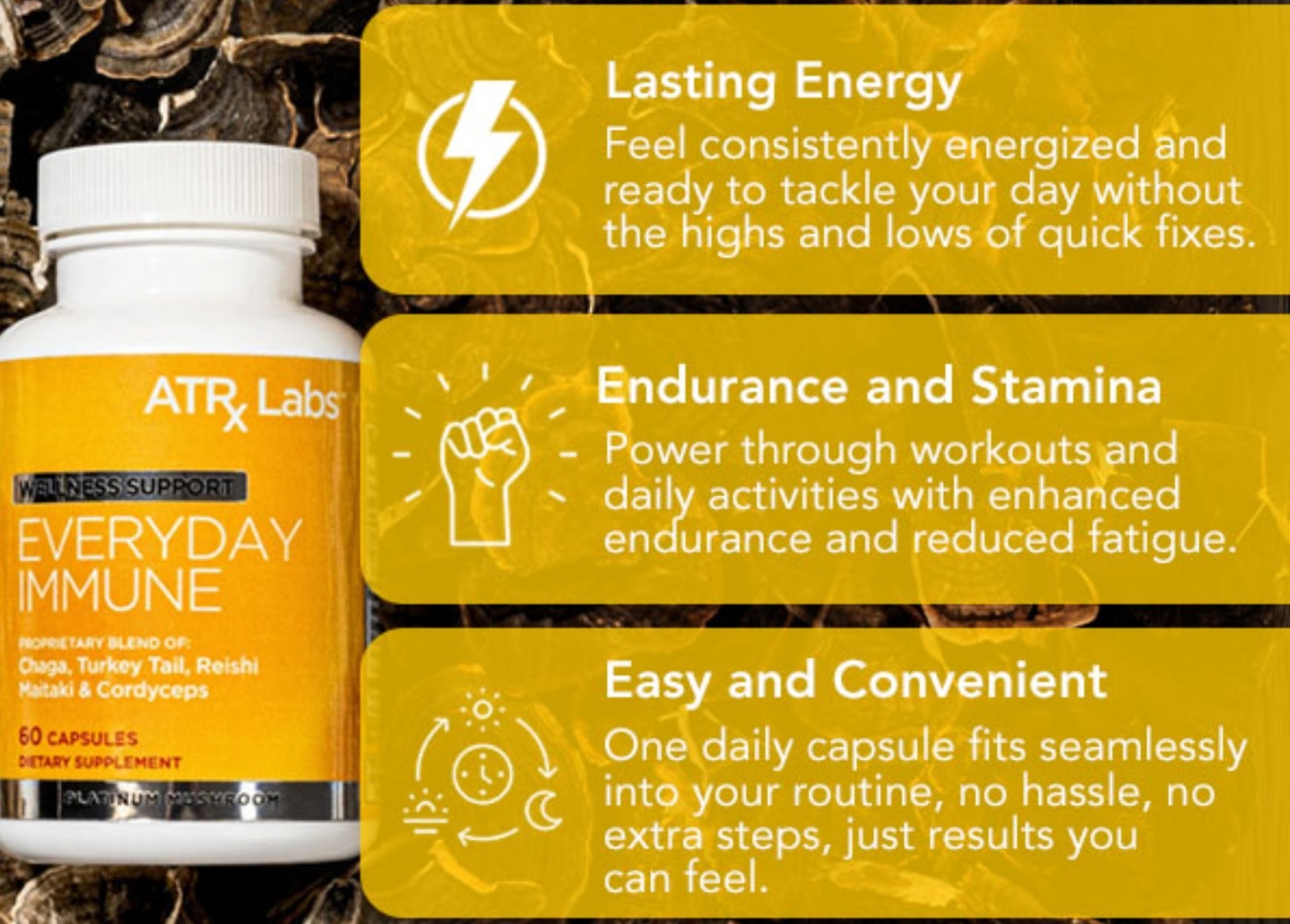 ATRX Labs Wellness Support EVERYDAY IMMUNE 60 Capsules ( 30 Serv ) BEST BY 8/26