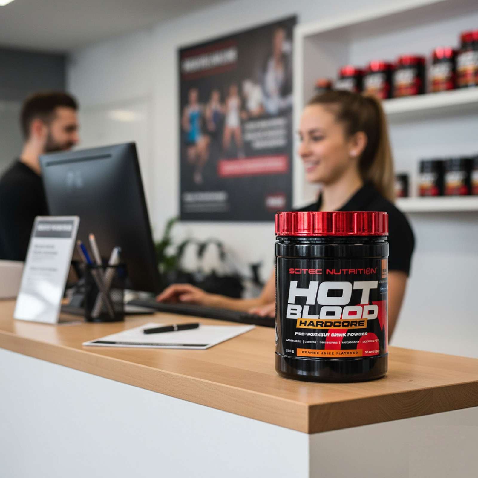 HOT BLOOD 300g Pre-Workout Booster Maximizes Energy Focus & Performance Vitamins