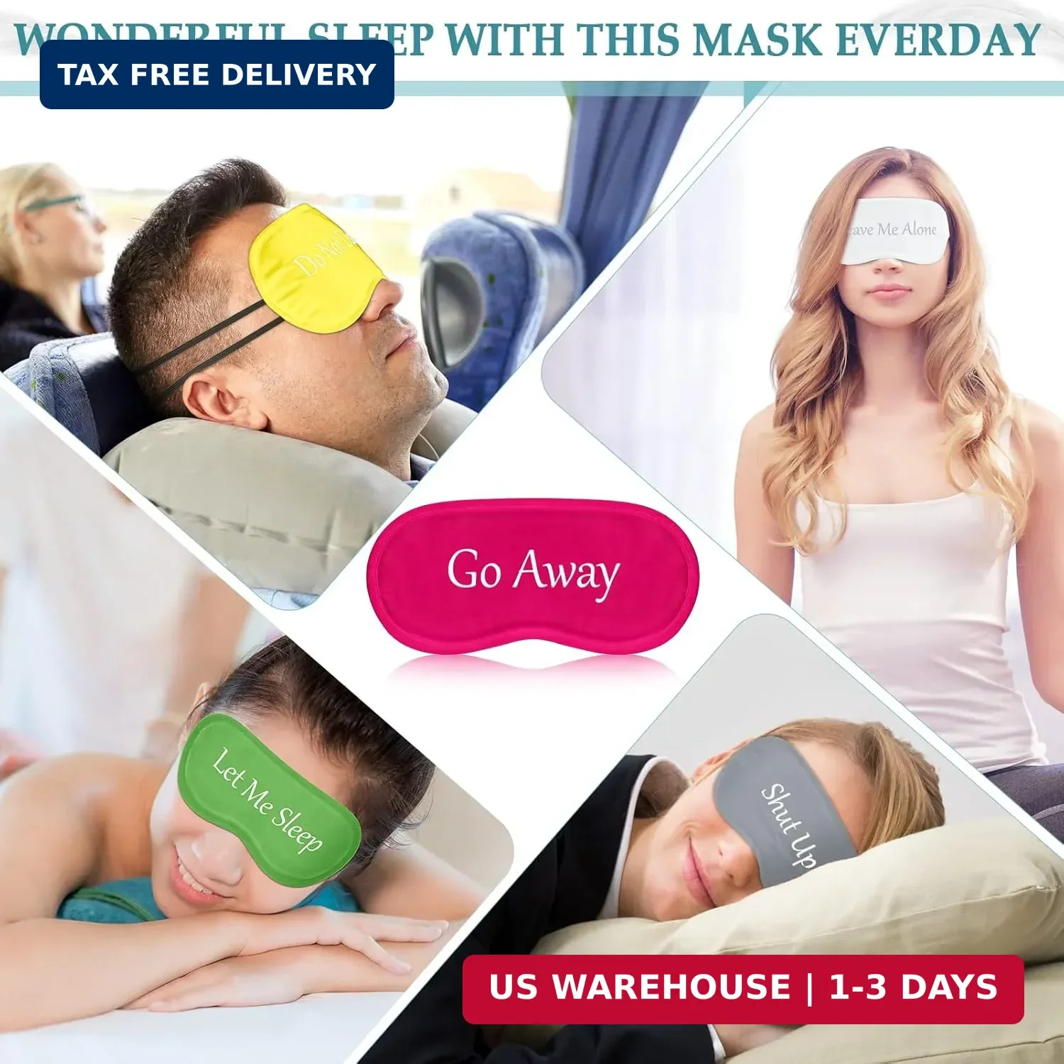 20 Pieces Funny Sleeping Eye Mask Bulk with Adjustable Strap Sleep Blackout Eye