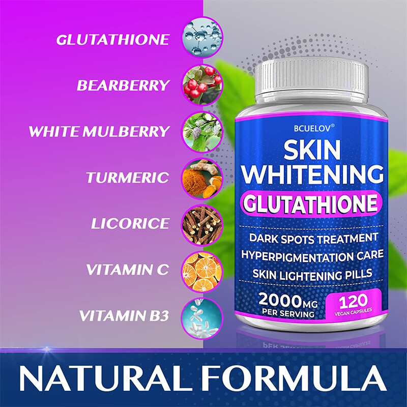 Glutathione 120 Capsules 2000 mg Anti-aging Skin Health Dark Spots Removal
