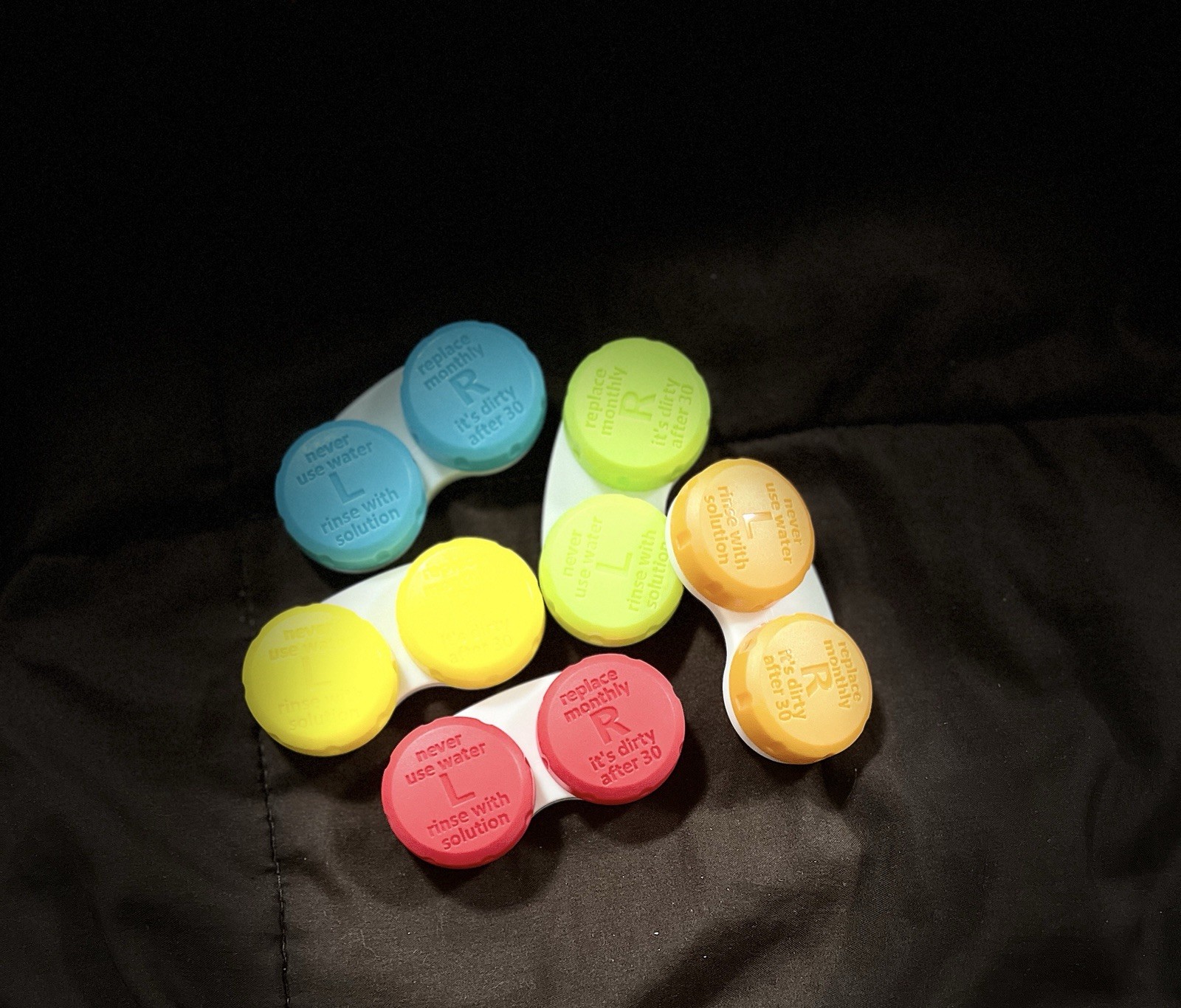 5 Colorful Contact Lens Storage Containers Brand New Variety Of Colors