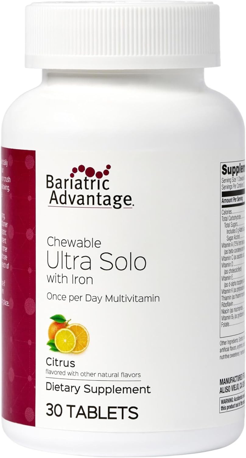 Bariatric Advantage Chewable Ultra Solo with Iron-Once-Per-Day Daily Multivitami