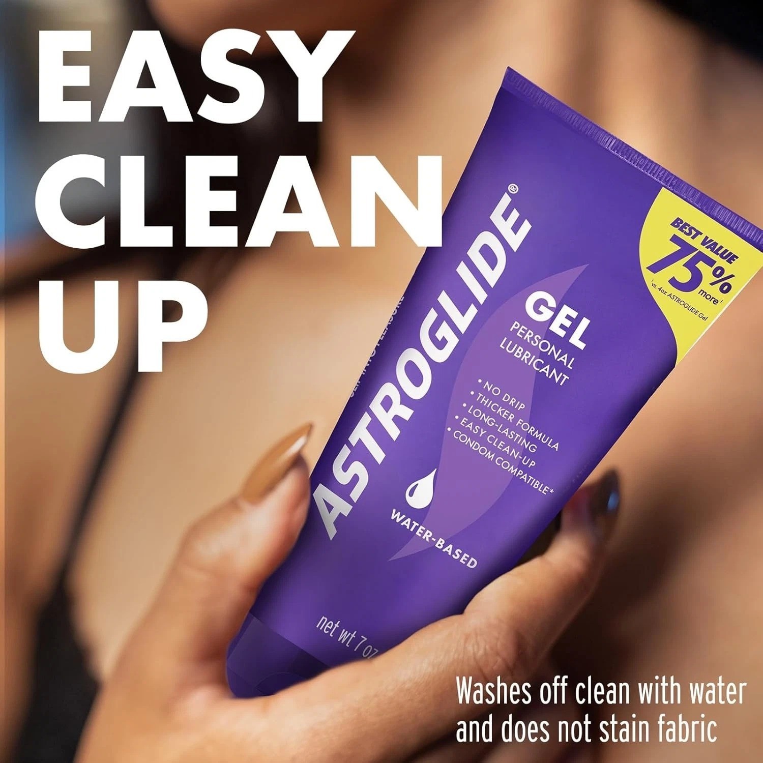 Astroglide Water Based Personal Lubricant Gel 7oz Long Lasting Toy Safe