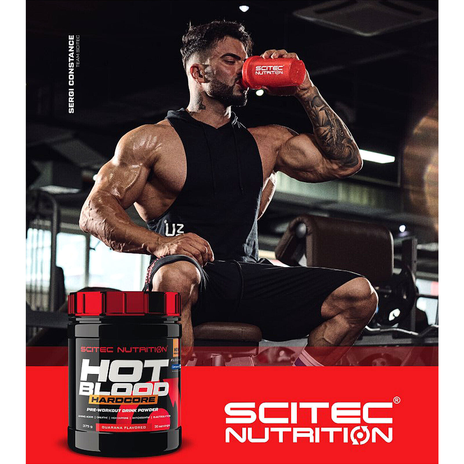 HOT BLOOD HARDCORE 375 G – support hydration, endurance- muscle support-creatine