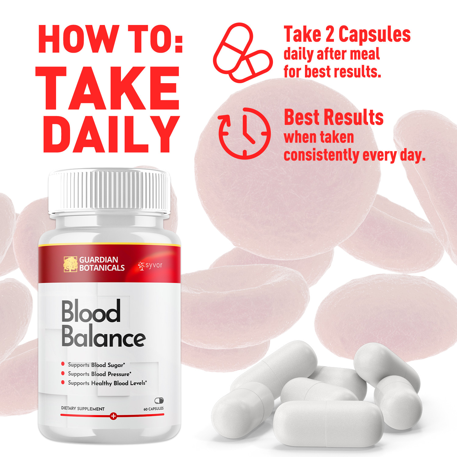 (5 Pack) Guardian Botanicals Blood Balance Advanced Glycogen Vitamin 300 Capsule