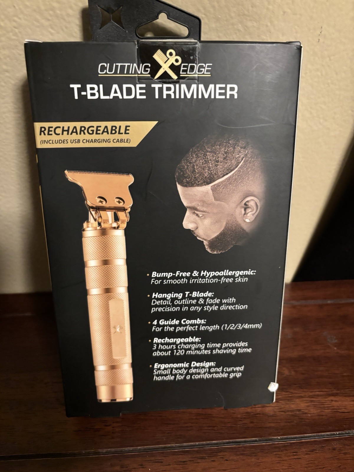 *NEW* Cutting Edge T-Blade Hair Trimmer Rechargeable Battery Gold 5-Piece Kit