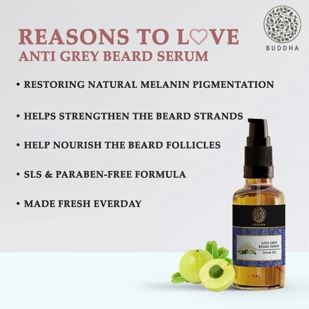 Natural Grey Beard Serum 25ml Restore Natural Black Color of Grey White Bear