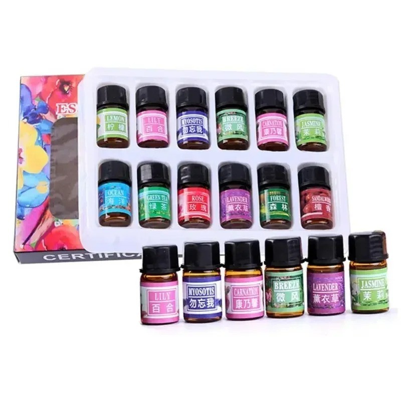 12PCS 3ML Essential Oils Set Natural Aromatherapy Diffuser Fragrance Oils